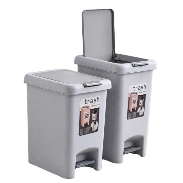 China Wholesale Small Household Foot Pedal Plastic Dustbin With Cover