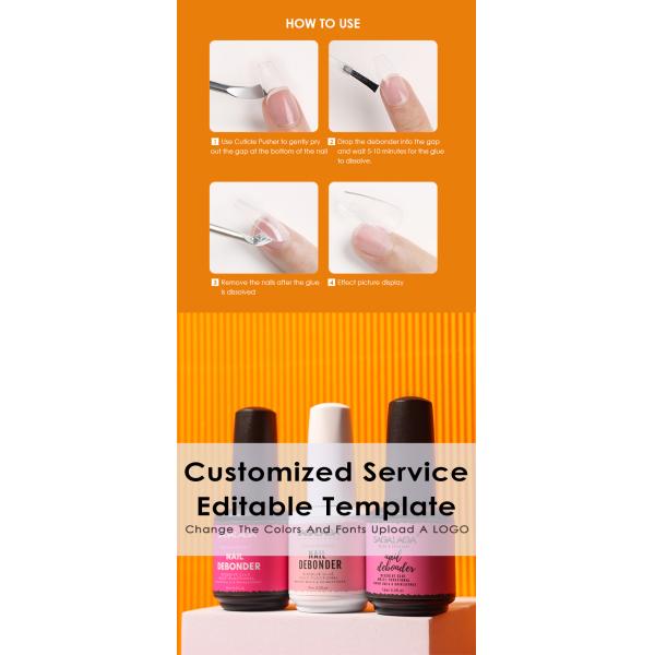 High Quality 15ml Bottle Glue Remover Nail Debonder for Press on Nails Glue Remover Custom Label