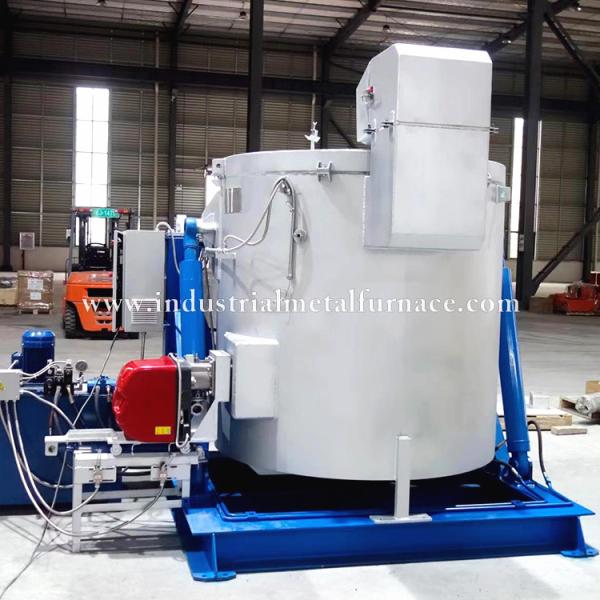 500kg Gas Fired Aluminum Melting Furnace with Riello Burner 720℃