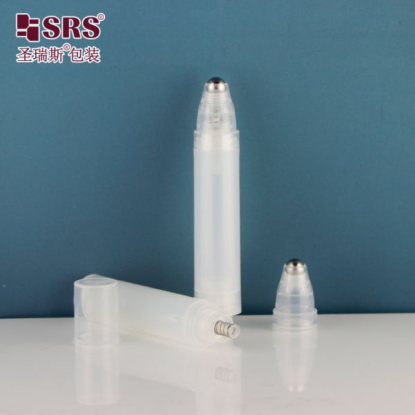 Wholesale Custom Colored Roller Bottle With Stainless Steel Ball 10ml Airless Bottle With Roll on Applicator