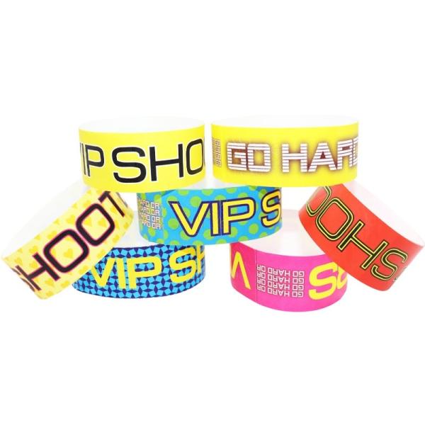 Preço barato impermeável resistente ao suor Tyvek Eventos Pulseiras Eventos Festa VIP Identificação Papel de Admissão Eventos Pulseira