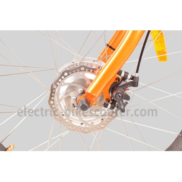 28km/H Fat Tire Cruiser Ebike Front Motor Pedals Assisted Disc Brake