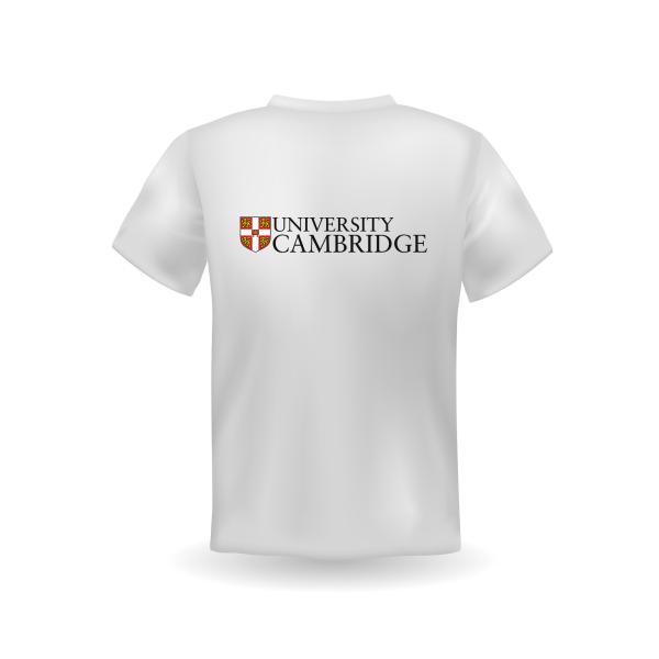 T-Shirt universitário e promocional de tecido respirável com logotipo personalizado e manga curta