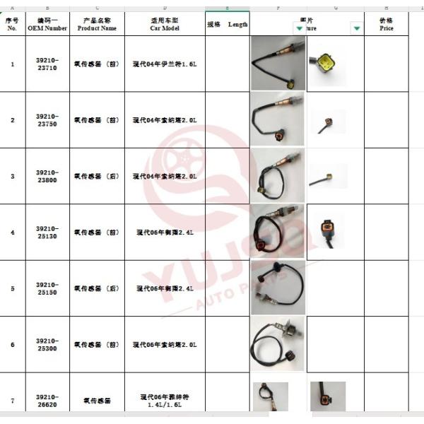 OE 39210-2G400 Oxygen Sensor with Universal Fitment for Hyundai Accent IX35 Sonata