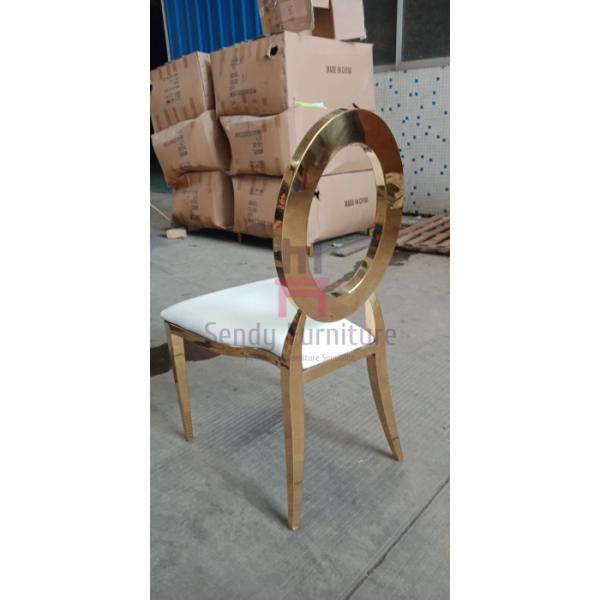 Round Backrest Stainless Steel Restaurant Chairs Lightweight For Wedding / Event