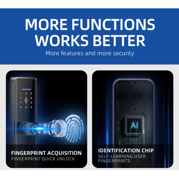 YAGU Fingerprint Password Security Door Lock Wholesale Factory Selling TTlock&TUYA Version Optional