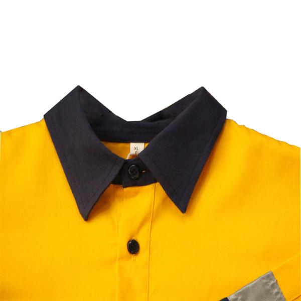 EN20471 FR Long Sleeve Construction Work Shirts Hi Vis Yellow Orange Highlight