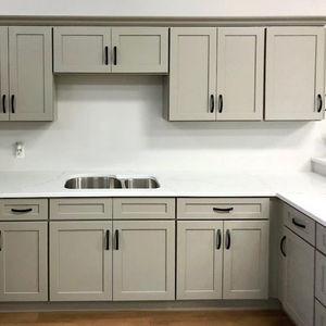 ODM L Shaped Kitchen Cabinets Ready Made Cupboards
