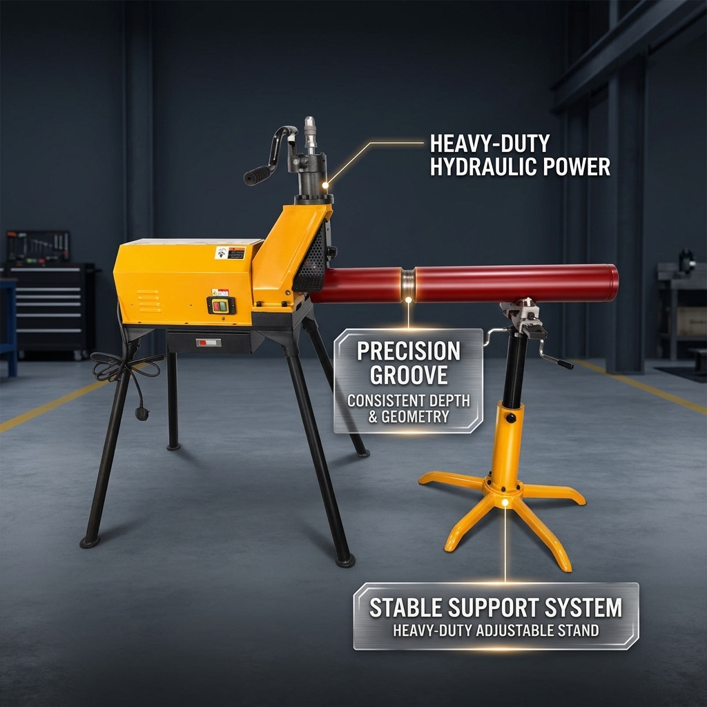 Hydraulic Heavy Duty Roll Grooving Machine 2-12 Inch Industrial Pipe Groover for Fire Protection Steel Pipe Wholesale