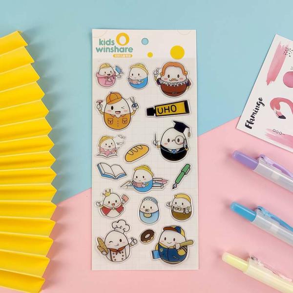 Glue Crystal Gold Stamping Sticker 3D Drip Cartoonepoxy DIY Mirror Sticker