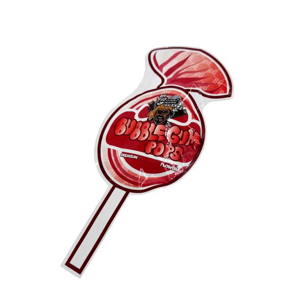 Heart Candy Lollipop Die Cut Shape Reusable Flat Mylar Zipper Bags For Candies Flowers Leaves