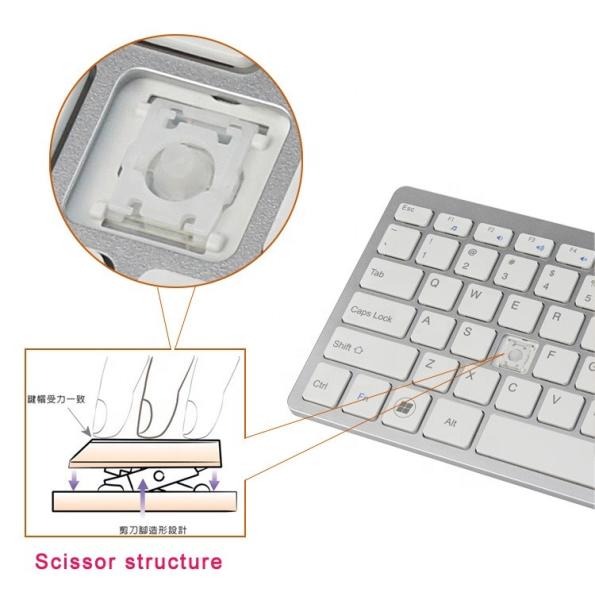 Mini Russian Bluetooth Keyboard , Slim Wireless Keyboard For Pc
