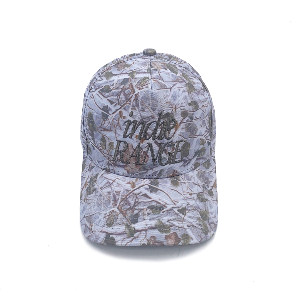 Women Baseball Cap Custom 5 Panel Full Printing Camo Pattern Embroidery Logo Cotton High Crown