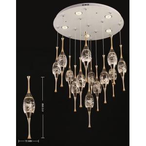 Villa Dúplex Escalera Candelabro Candelabro Largo Luz Lujo Sirena Cristal Nuevo Pequeño Apartamento Giratorio Candelabro