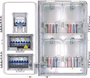 1 fase fora das posições elétricas da caixa 4 do medidor para o cano principal