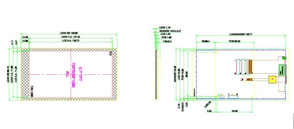 5.7inch HMI Display 720*RGB*1280 Transmissive TFT Display Module 450 Nits