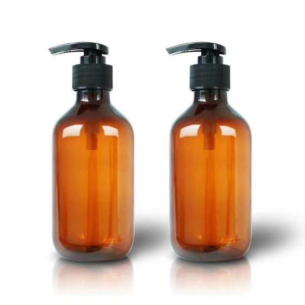 Lightweight Cosmetic Lotion Bottles / Shampoo Amber Cosmetic Bottles 10fl.oz 300ml