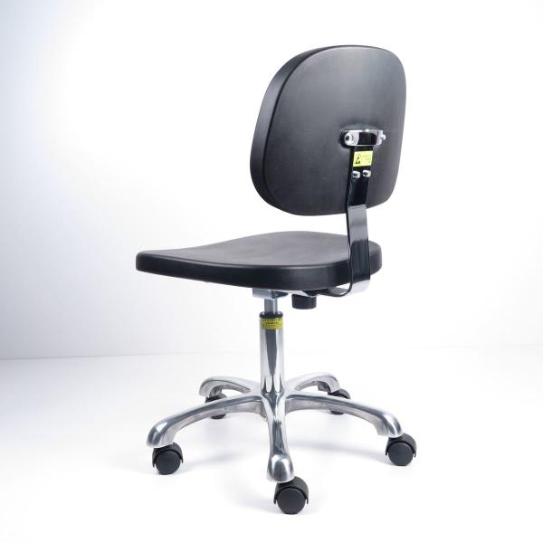 Black ESD PU Foam Production Line Chairs 5 Star Aluminum Alloy Base 2 Ways