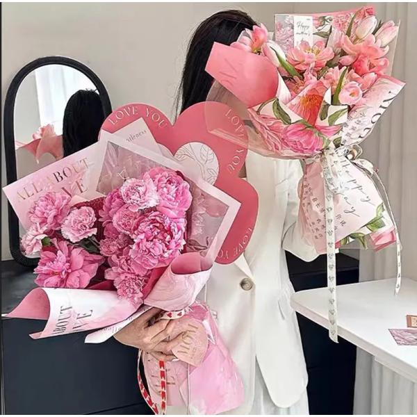 Pink Lower Bouquet Florist Wrapping Paper Waterproof Flower Wrapping Paper