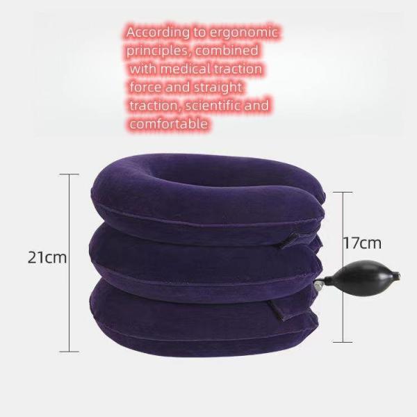 Portable Full Velvet Adjustable Neck Collar Pillow Brace for Neck Cervical Traction