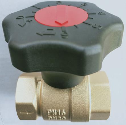 3721 Female X Female Brass Regulating Valve With V Shape Openning Stainless Steel Ball And Plastic Graduated Handwheel