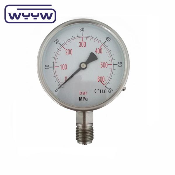 4 All Stainless Steel Pressure Gauge Dial 0-100bar 100mm SS304 Dry Oxygen Manometer
