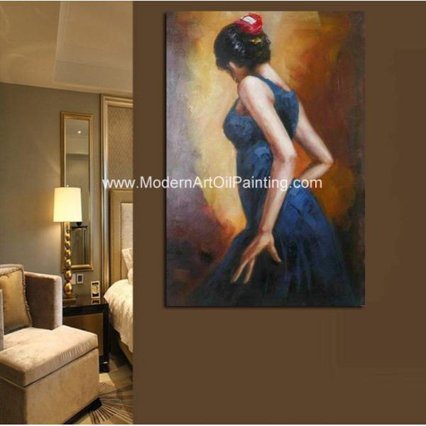 Hand Painted Spanish Oil Painting / Female Painting Flamenco Dancer Canvas Art