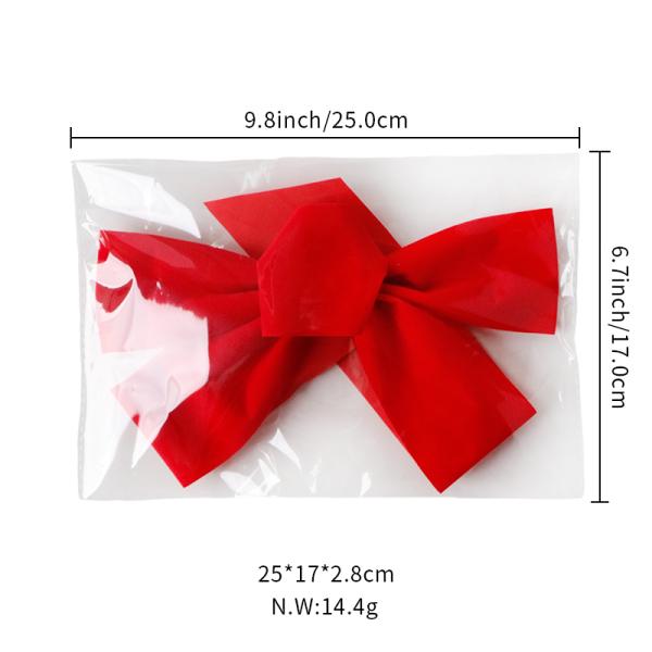 Christmas Wired Red Velvet Ribbon Bows 22*32cm for Package and Birthday Decoration