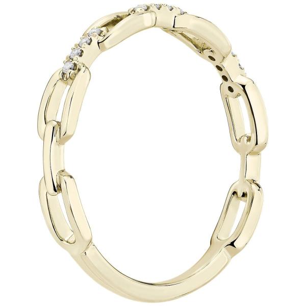 9K подняло золото с серебряным кольцом моды связи диаманта для женщин