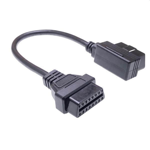 120g OBD-II OBD2 Right Angle 16 Pin Auto Car Male to Female Extension Cable Diagnostic Extender Cord Adapter