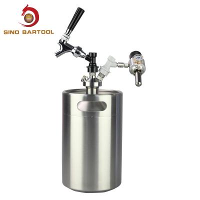 Fechamento lustrado Mini Keg da bola de 5 litros, sistema do distribuidor do barril de cerveja do fechamento da bola