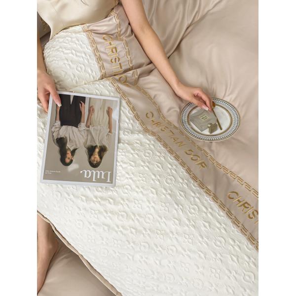 Свадебный четырёхкомпонентный комплект 2024 Класс А Рельефная стирка Шелковый Тенцельный набор с геометрическим дизайном