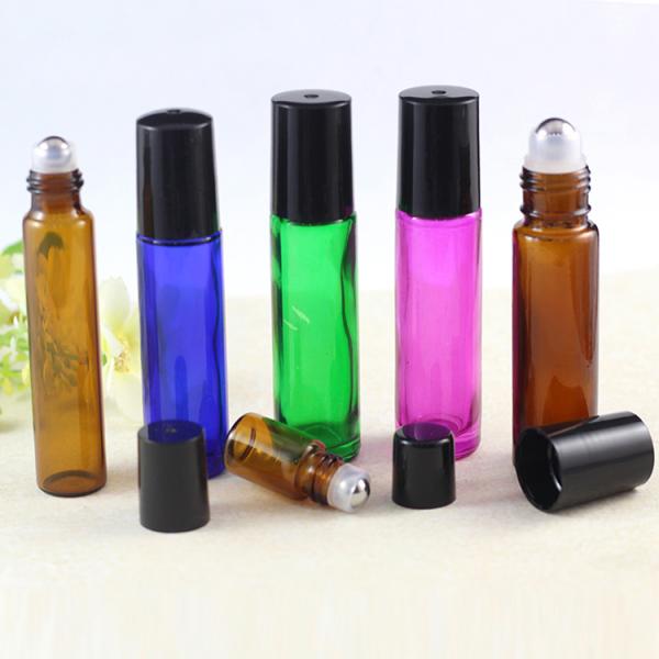 Rainbow Blue Green Glass Roller Bottles Pilfer - Proof Thick Glass Body