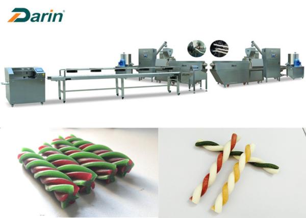 Dental Chewing PET Treat Machine Double Colored Twisted 35 - 100KW Power