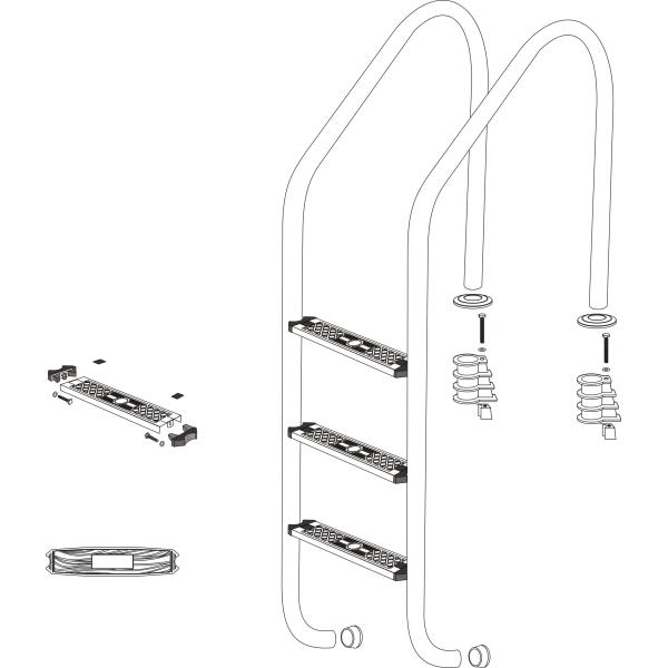 Stainless Steel Sim Pools Ladders Swimming Pool Accessories 2 Steps