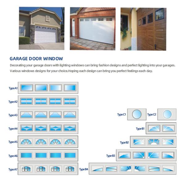 Aluminum Frame Door and Frosted Glass Villa Automatic Garage Door