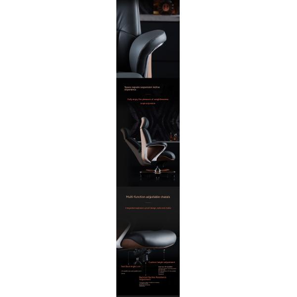 Adjustable Lifting Function Lift Chair Italian Light Luxury Leather Boss Office Chair