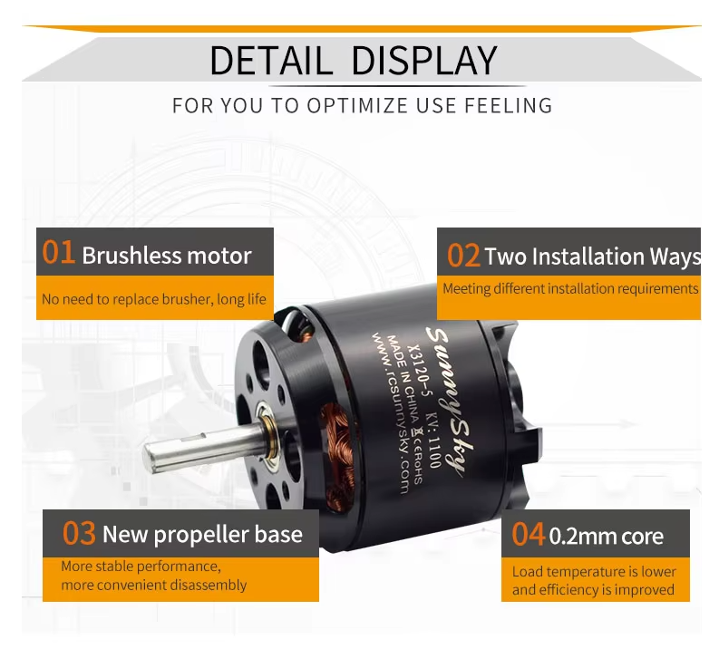 Sunnysky X3120 Kv1100  Brushless Motor For Rc Helicopter Airplane