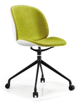Integrated Injection Molding Modern Plastic Chair Featuring Wheels for Office Waiting Room Conference Hall and Cafeteria Seating Solutions