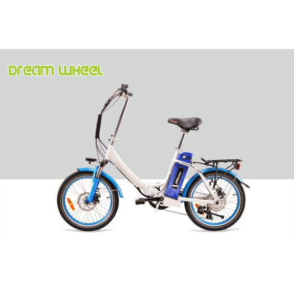 Blue Mens Women'S Electric Folding Bike , Citizen Folding Electric Bike 20