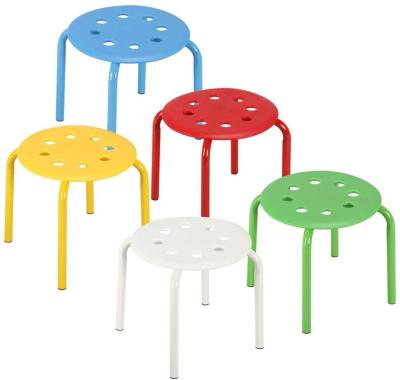Colored Classroom Stackable Kitchen Stools For Kids Students Metal Leg Bar Stools