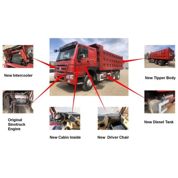 Diesel Sinotruk 6X4 Dump Truck with ISO Certification Tyres and Hydraulic Steering