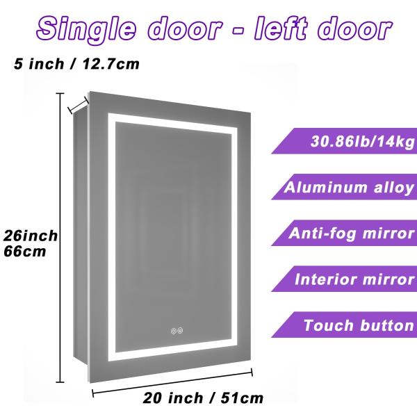 Rectangle IP44 Adapté à la lumière LED salle de bains Cabinet de miroir murale avec design de salon de coiffure