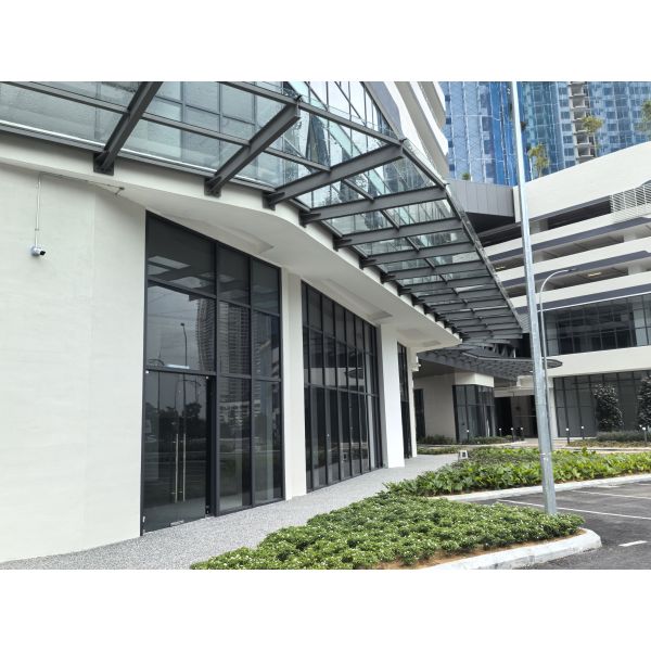 Sistema de marquesina de vidrio duradero ISO Sistema de muro cortina de vidrio de aluminio