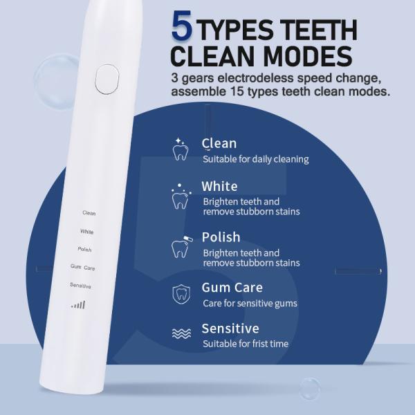 14500 Lithium Battery Electric Toothbrush For Travel Multifunctional