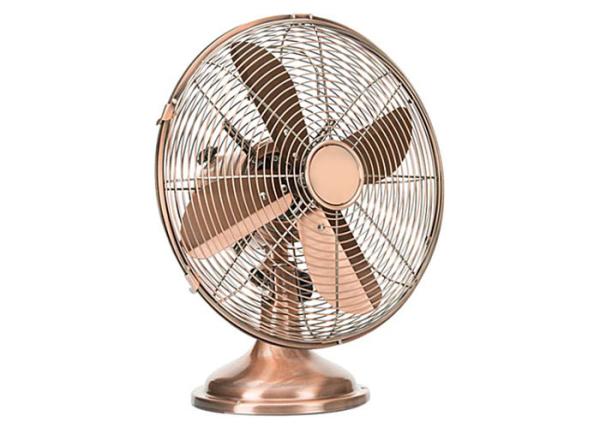 Portable Metal Table Fan For Living Room Oil Rubbed Bronze Finish 4 Blades