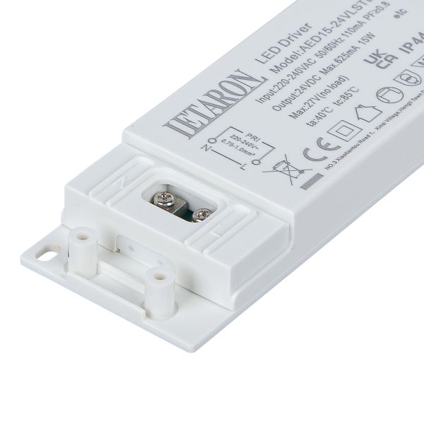 Bathroom Cabinet LED Driver IP44 , Transformer LED Strip Light Driver 24v 15w