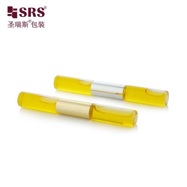 SGB2-5ml+5ml Transparent Clear Double Ended Glass Bottle With Steel Ball For Essential Oil Perfume