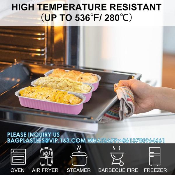 Loaf Pans With Lids Aluminum Foil Mini Cake Pans, Rectangle Baking Tins Containers For Brownie Muffin Bread