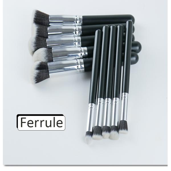 Wholesale Makeup Brushes Synthetic Hair Black Wood Handle Personalized Vegan Brush Kits